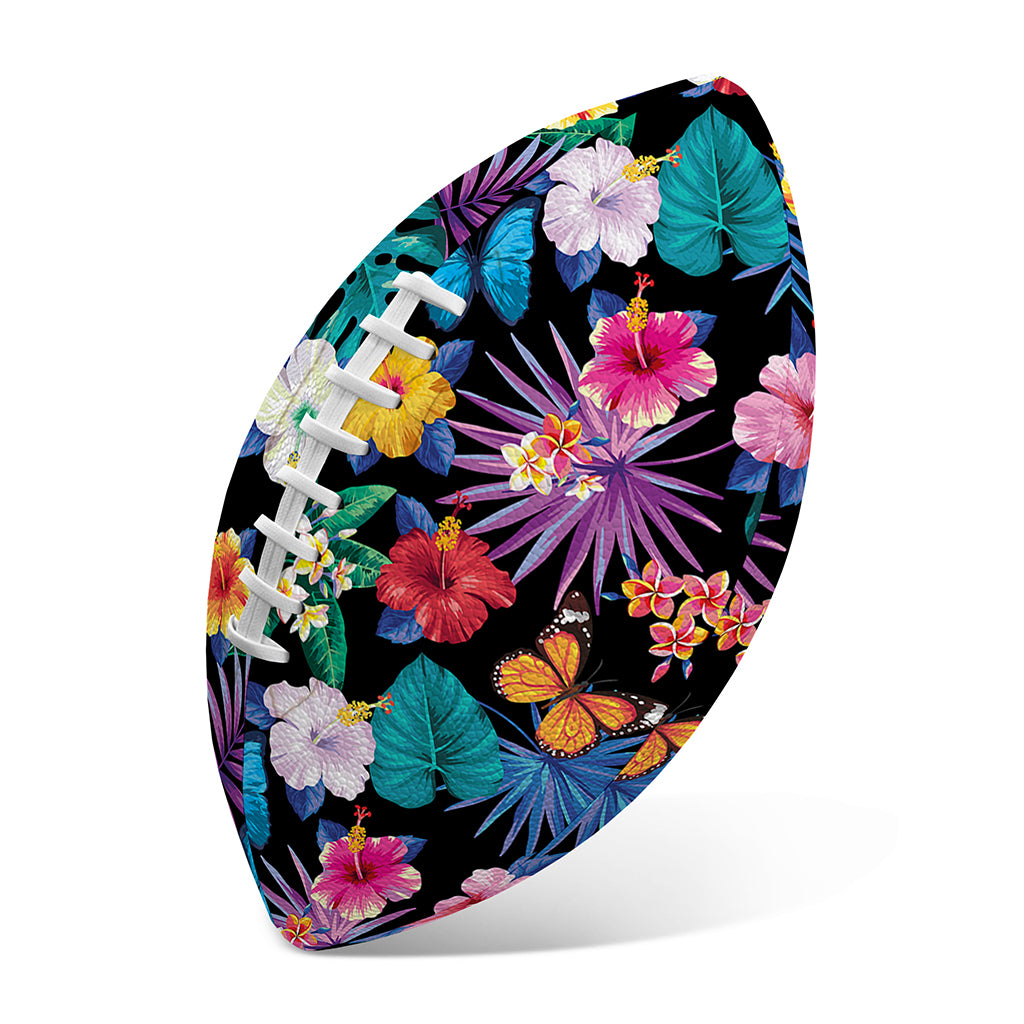 Colorful Tropical Jungle Hawaiian Print Rugby Ball