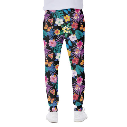 Colorful Tropical Jungle Hawaiian Print Scuba Joggers