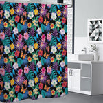 Colorful Tropical Jungle Hawaiian Print Shower Curtain