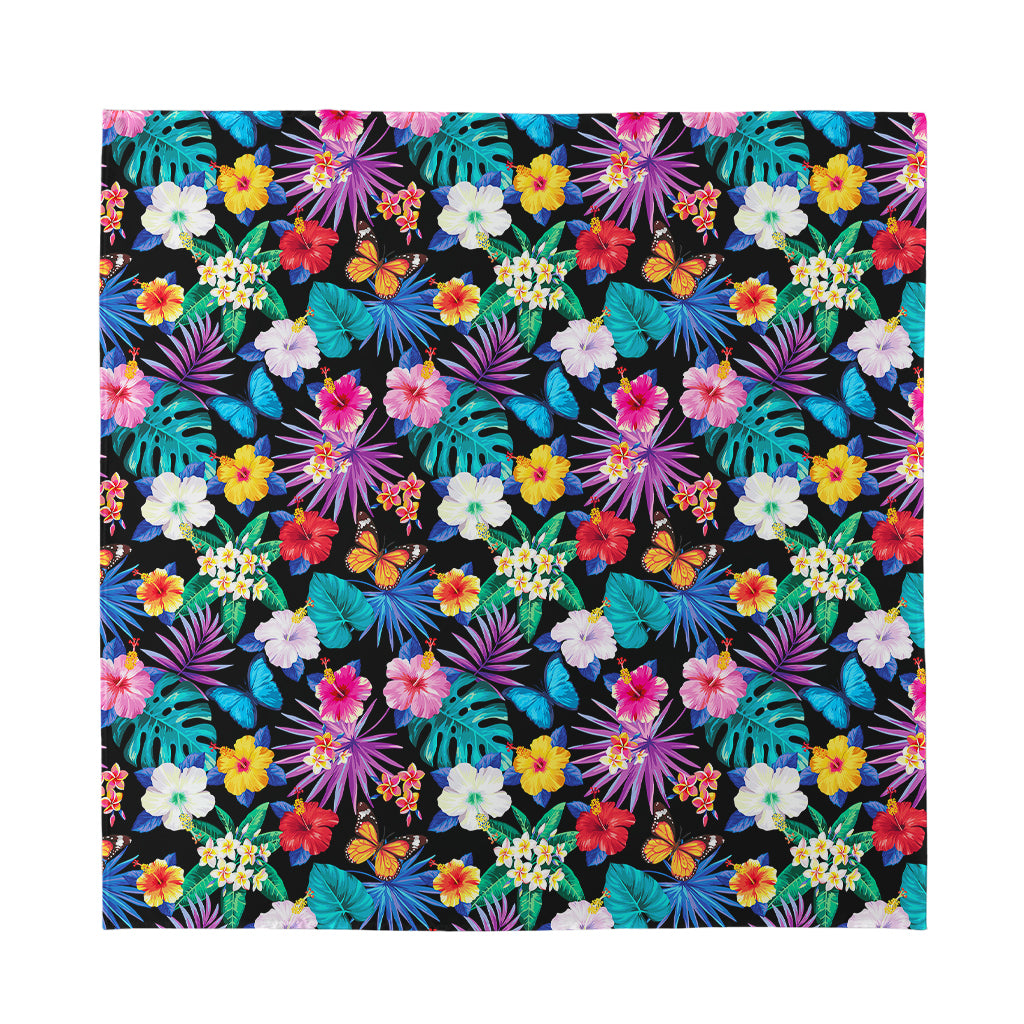Colorful Tropical Jungle Hawaiian Print Silk Bandana