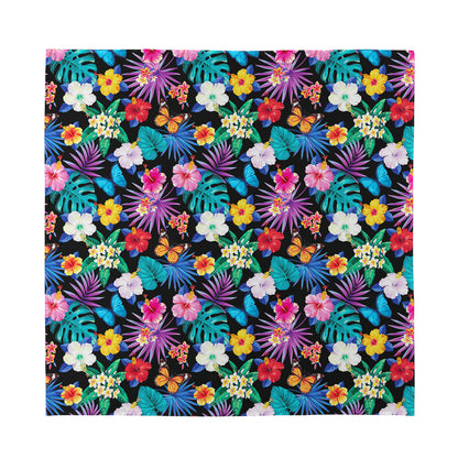 Colorful Tropical Jungle Hawaiian Print Silk Bandana