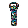 Colorful Tropical Jungle Hawaiian Print Single Neoprene Wine Tote