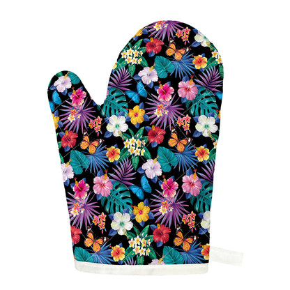 Colorful Tropical Jungle Hawaiian Print Single Oven Mitt