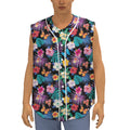 Colorful Tropical Jungle Hawaiian Print Sleeveless Baseball Jersey