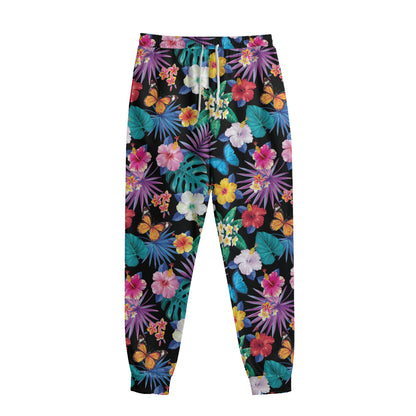 Colorful Tropical Jungle Hawaiian Print Sweatpants