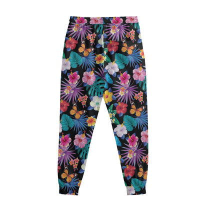 Colorful Tropical Jungle Hawaiian Print Sweatpants