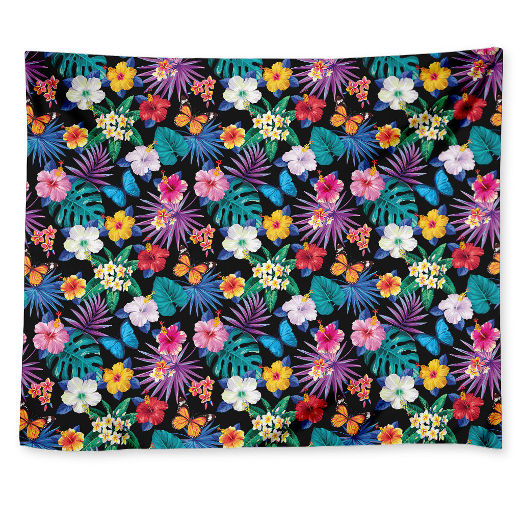 Colorful Tropical Jungle Hawaiian Print Tapestry