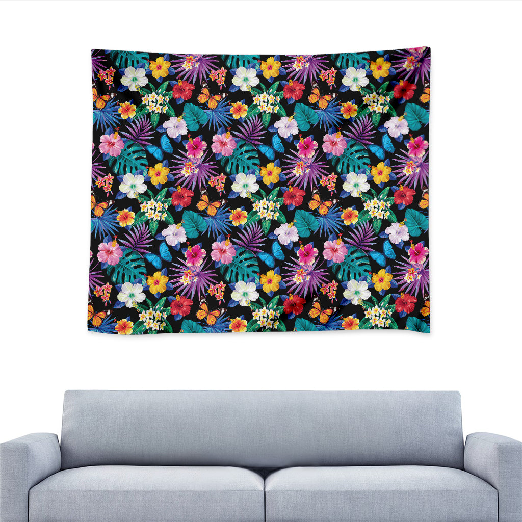 Colorful Tropical Jungle Hawaiian Print Tapestry