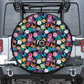 Colorful Tropical Jungle Hawaiian Print Tire Cover With Camera Hole