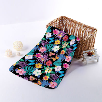 Colorful Tropical Jungle Hawaiian Print Towel