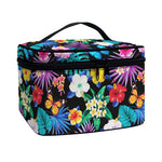 Colorful Tropical Jungle Hawaiian Print Travel Makeup Bag