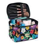 Colorful Tropical Jungle Hawaiian Print Travel Makeup Bag