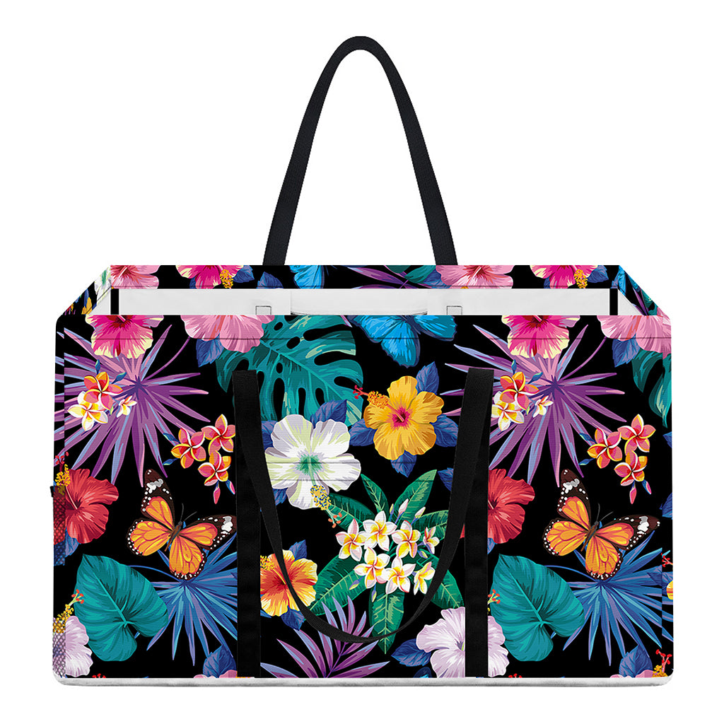 Colorful Tropical Jungle Hawaiian Print Utility Tote Bag