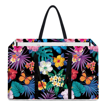 Colorful Tropical Jungle Hawaiian Print Utility Tote Bag