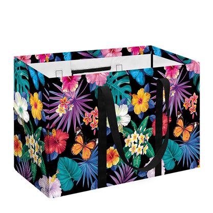 Colorful Tropical Jungle Hawaiian Print Utility Tote Bag