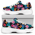 Colorful Tropical Jungle Hawaiian Print White Chunky Shoes