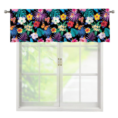 Colorful Tropical Jungle Hawaiian Print Window Valance