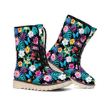 Colorful Tropical Jungle Hawaiian Print Winter Boots
