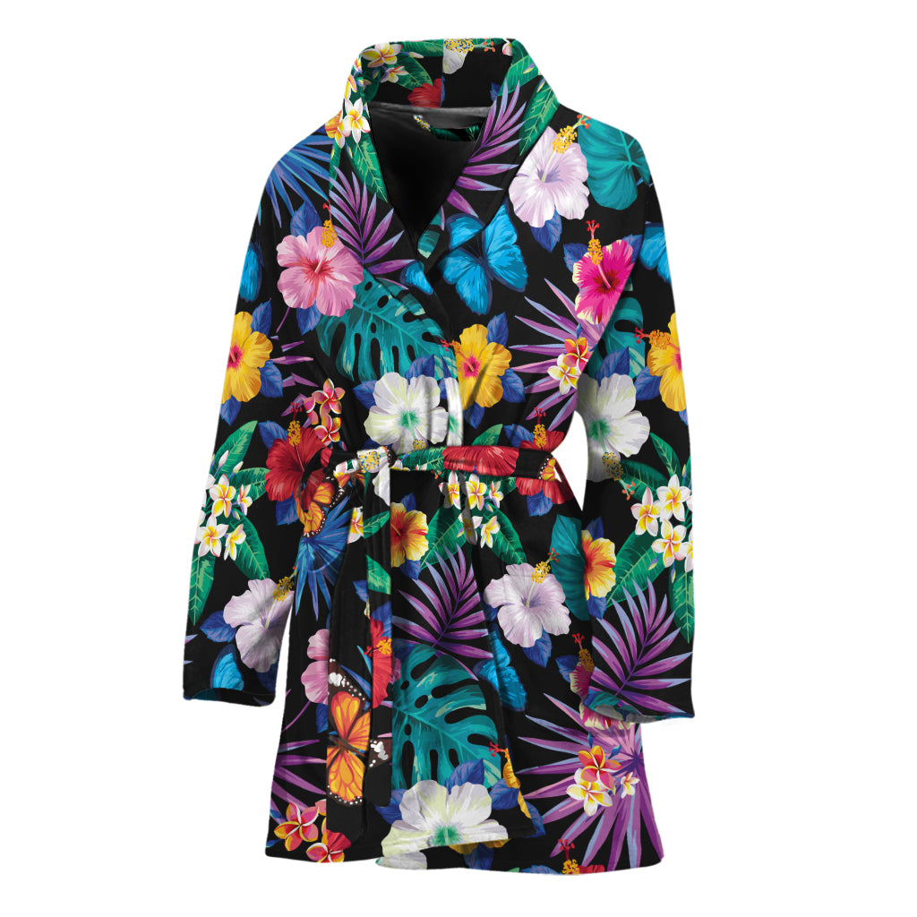 Colorful Tropical Jungle Hawaiian Print Women's Bathrobe