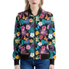 Colorful Tropical Jungle Hawaiian Print Women's Bomber Jacket