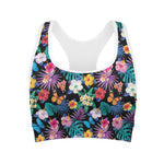 Colorful Tropical Jungle Hawaiian Print Women's Sports Bra
