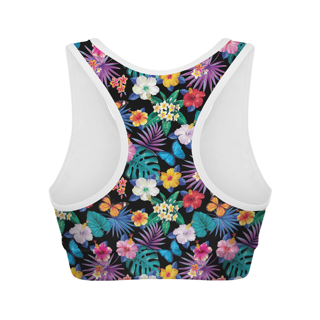 Colorful Tropical Jungle Hawaiian Print Women's Sports Bra
