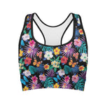 Colorful Tropical Jungle Hawaiian Print Women's Sports Bra