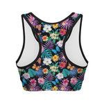 Colorful Tropical Jungle Hawaiian Print Women's Sports Bra