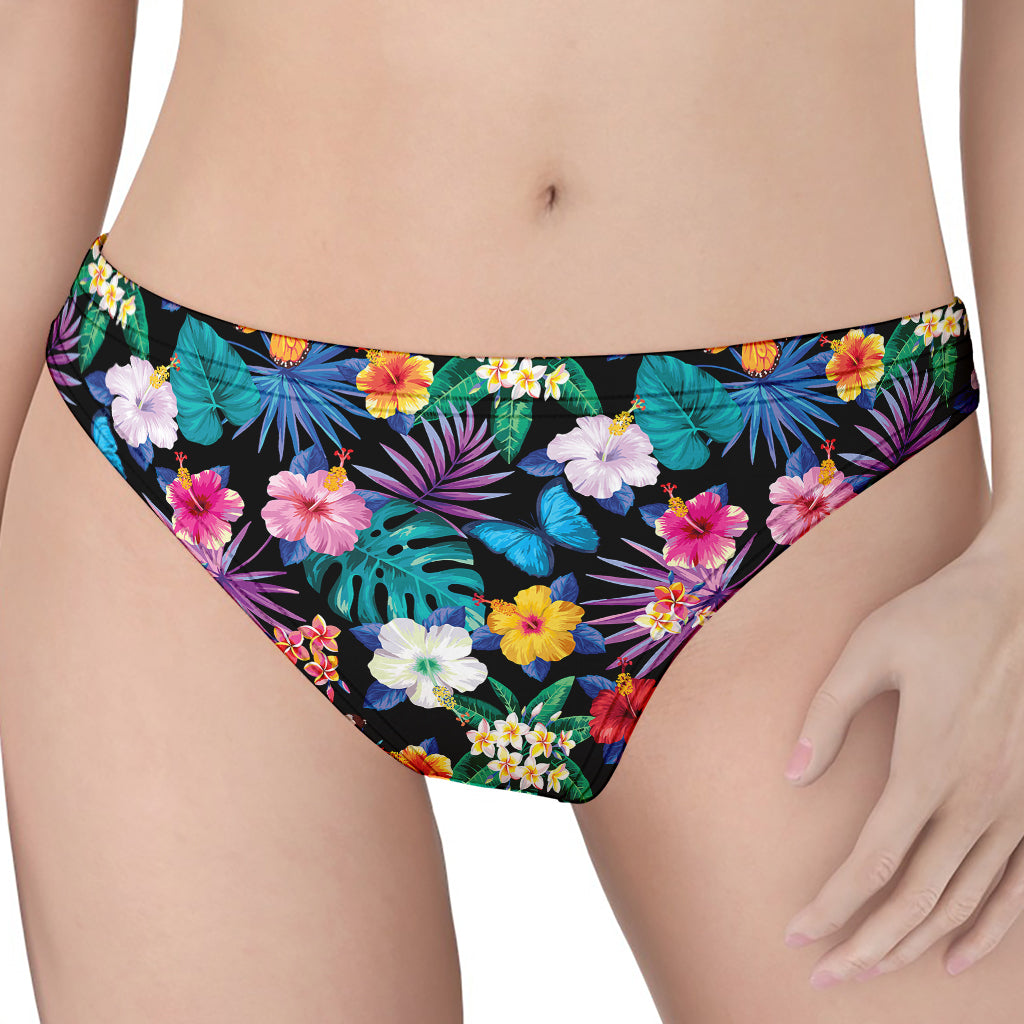 Colorful Tropical Jungle Hawaiian Print Women's Thong