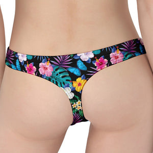 Colorful Tropical Jungle Hawaiian Print Women's Thong