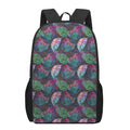 Colorful Tropical Leaves Pattern Print 17 Inch Backpack