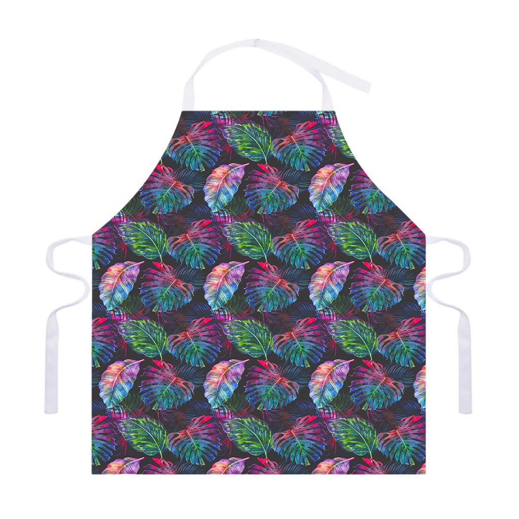Colorful Tropical Leaves Pattern Print Adjustable Apron