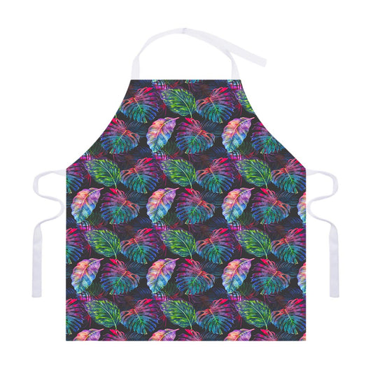 Colorful Tropical Leaves Pattern Print Adjustable Apron