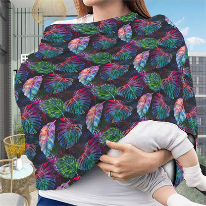 Colorful Tropical Leaves Pattern Print Baby Seat Cover