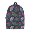 Colorful Tropical Leaves Pattern Print School Backpack