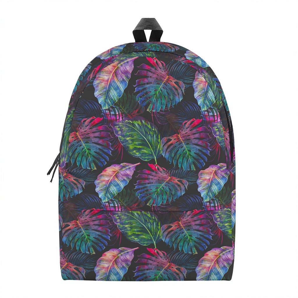 Colorful Tropical Leaves Pattern Print Backpack