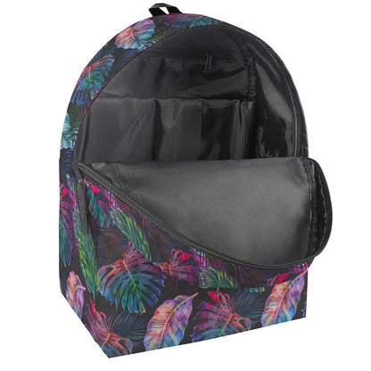 Colorful Tropical Leaves Pattern Print Backpack