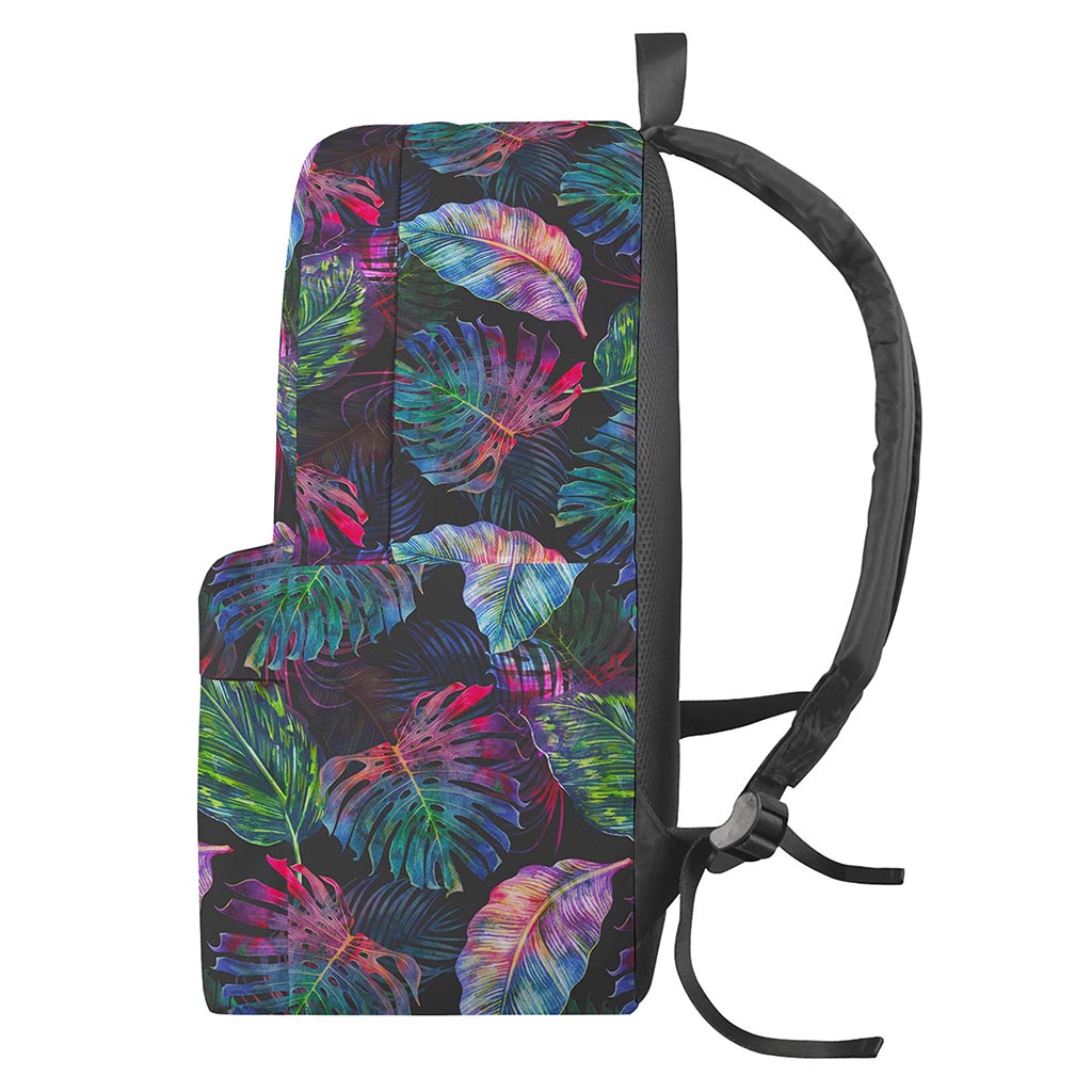 Colorful Tropical Leaves Pattern Print Backpack