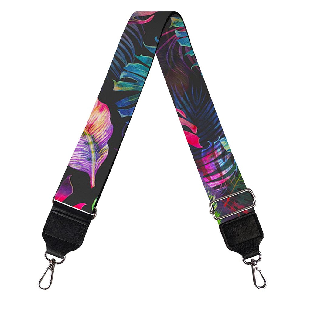 Colorful Tropical Leaves Pattern Print Bag Strap