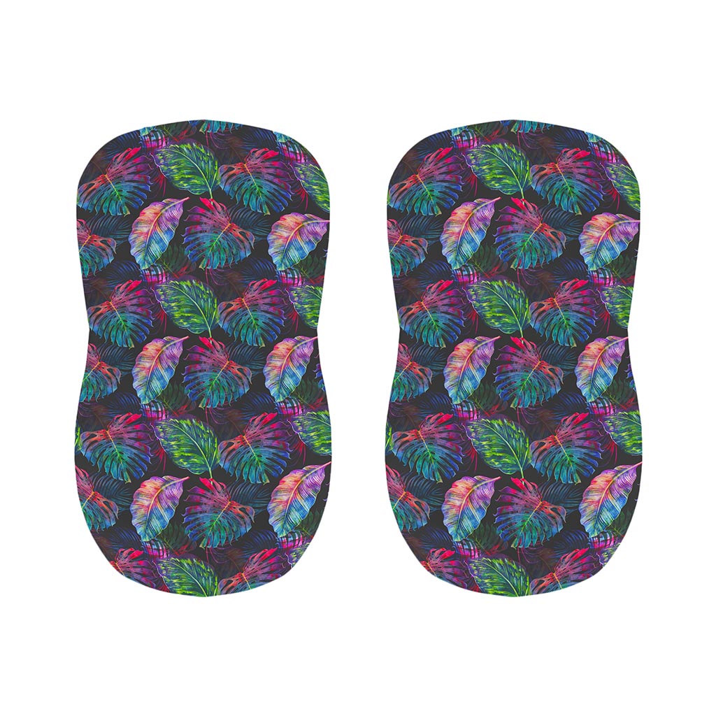 Colorful Tropical Leaves Pattern Print Bar Stool Covers