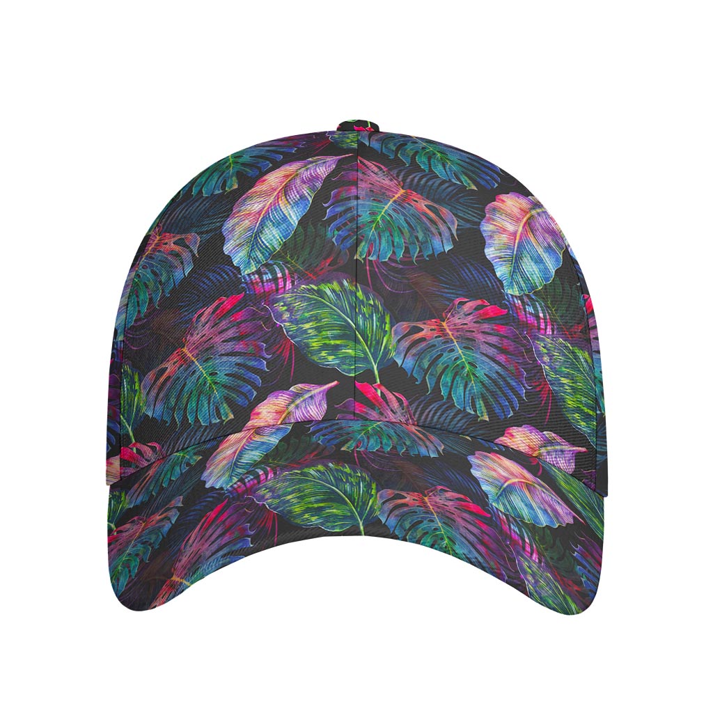 Colorful Tropical Leaves Pattern Print Baseball Cap