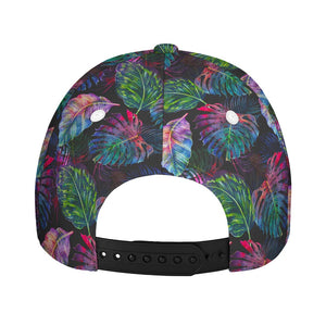 Colorful Tropical Leaves Pattern Print Baseball Cap