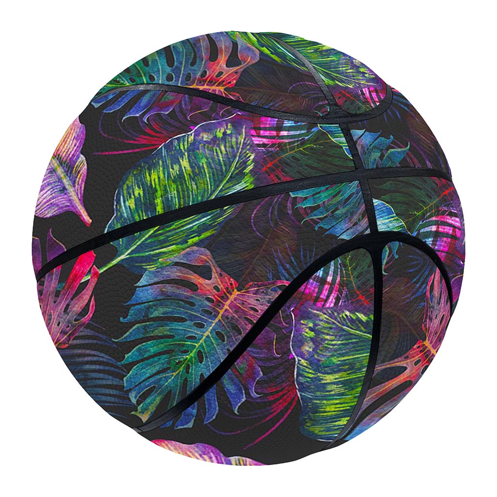 Colorful Tropical Leaves Pattern Print Basketball