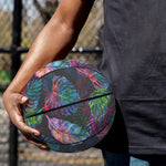 Colorful Tropical Leaves Pattern Print Basketball