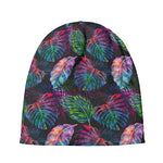 Colorful Tropical Leaves Pattern Print Beanie