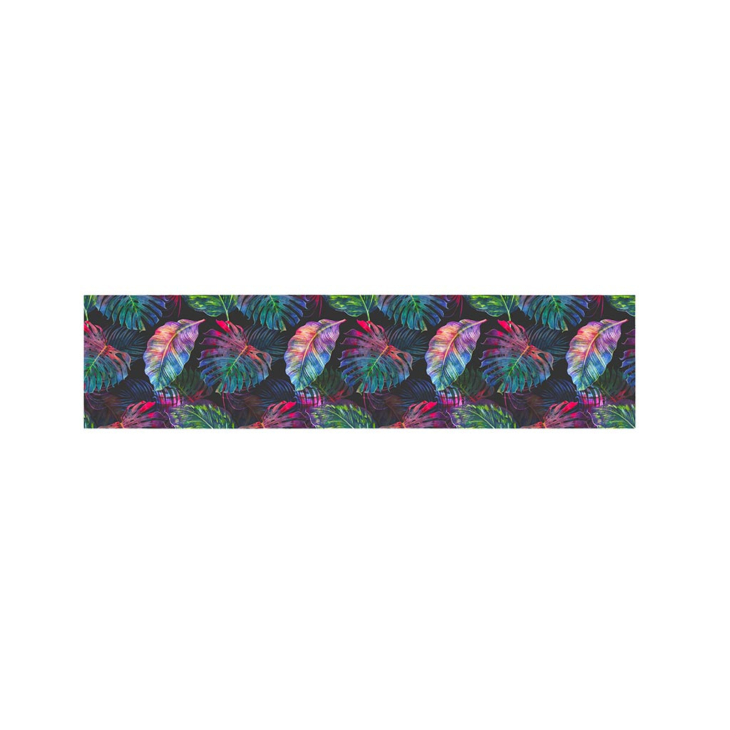 Colorful Tropical Leaves Pattern Print Bed Runner