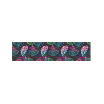 Colorful Tropical Leaves Pattern Print Bed Runner