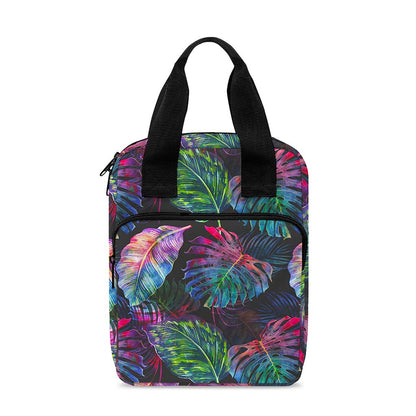 Colorful Tropical Leaves Pattern Print Bible Tote Bag