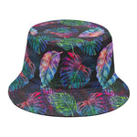 Colorful Tropical Leaves Pattern Print Bucket Hat