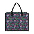 Colorful Tropical Leaves Pattern Print Canvas Tote Bag